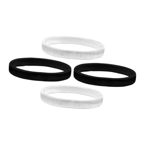 DIKACA 4 Stück Teiliges Elastische Ärmelhalter Armbänder aus Metall Draht Spirale Gewickelt Modisch Stapelbar Verstellbar für Hemd Ärmel Fixierung in neutralen Farben von DIKACA