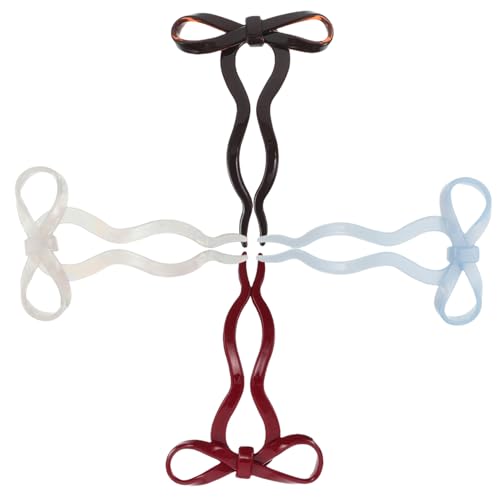 DIKACA 4 Stück Teiliges French Bow Haarklammern U Förmige Wellenstruktur für festen Griff Leichte Styling Clips Damen Mädchen Alltag und Party von DIKACA