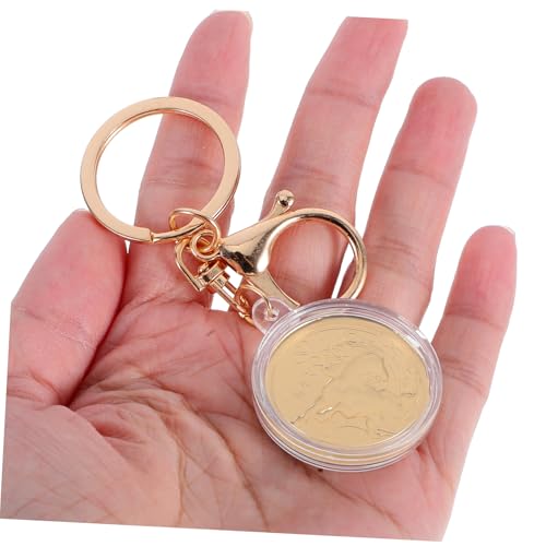 DIKACA 4 Stück Teiliges Gold Schlüsselanhänger Jahr Pferdes Feng Shui Anhänger Glücksbringer für Handtasche Rucksack Geldbörse Leichter Eleganter Anhänger für Frauen und Männer von DIKACA