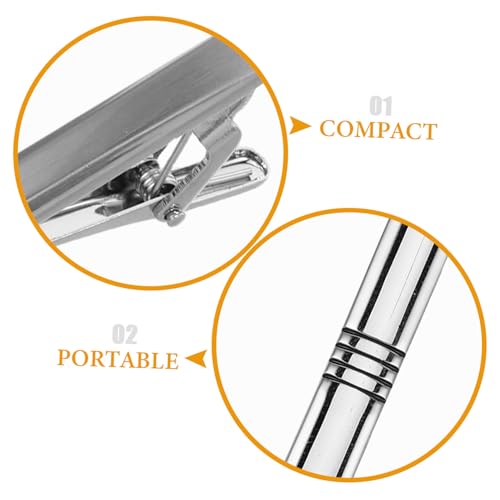 DIKACA 4 Stück Teiliges Herren Krawattenklammer Set Metall Klassisch Schlicht Winddicht und Flexibel Kompatibel Sicherer Halt für Krawattengrößen bei Formellen Anlässen Elegantes Business von DIKACA