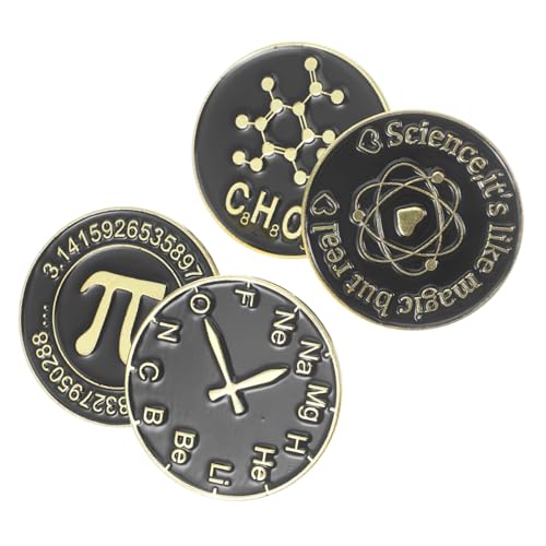 DIKACA 4 Stück Teiliges Mathe Wissenschaft Anstecknadeln aus Metall Einzigartige Ästhetische Broschen mit Symbolen Langlebige Emaille Pins für Rucksack Jacke Kleidung und DIY Schmuck von DIKACA