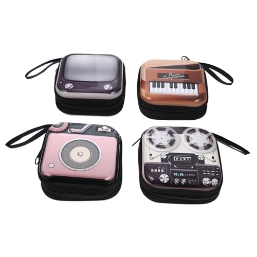 DIKACA 4 Stück Teiliges Mini Portemonnaie Retro Elektronik Design Kleine Münztasche Tragbar für Aufbewahrung von Kleingeld und Karten DIKACA 4 Stück Teiliges Mini Portemonnaie Retro Elektronik Design Kleine Münztasche Tragbar für Aufbewahrung von Kleingeld und Karten von DIKACA