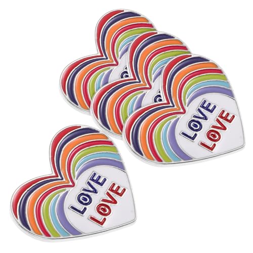 DIKACA 4 Stück Teiliges Regenbogen Herz Broschen aus Langlebiger Legierung Handgefertigte Bunte Anstecknadeln für Rucksäcke Party-kleider und Hüte Modisches Lgbt Pride Accessoire für von DIKACA