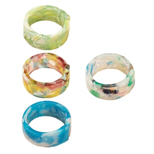 DIKACA 4 Stück Unisex Acrylharz Fingerring in Blau Regenbogen Weiß Leicht Modisch Dekorativer Knöchelring Vielseitig Kombinierbar Langlebig und Stylisch für Alltag und Party DIKACA 4 Stück Unisex Acrylharz Fingerring in Blau Regenbogen Weiß Leicht Modisch Dekorativer Knöchelring Vielseitig Kombinierbar Langlebig und Stylisch für Alltag und Party von DIKACA