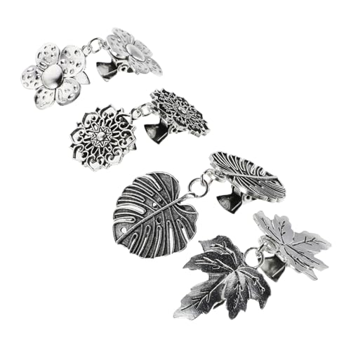 DIKACA 4 Stück Vintage Cardigan Clip Teiliges Damen Retro Brosche Blumendesign Multifunktionaler Schal und Kleidungsclip für Pullover Hemden und Reiseaccessoire von DIKACA