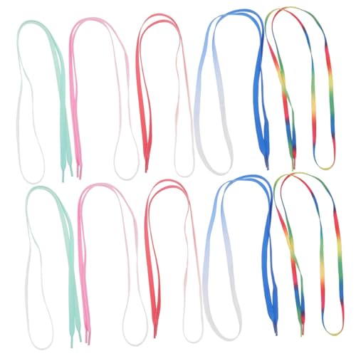 DIKACA 5 Paare Flache Schnürsenkel in Stylischem Farbverlauf für Segeltuchschuhe und Weiße Sneaker Langlebige Polyester Schnürbänder Vielseitig Einsetzbar Modisches Design für Damen und von DIKACA