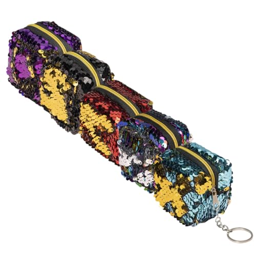 DIKACA 5 Stück Mini Münzbeutel mit Pailletten Quadratisch Leicht und Langlebig Kleine Geldbörse für Damen Tragbar für Reise und Alltag Rot Grün Schwarz Violett DIKACA 5 Stück Mini Münzbeutel mit Pailletten Quadratisch Leicht und Langlebig Kleine Geldbörse für Damen Tragbar für Reise und Alltag Rot Grün Schwarz Violett von DIKACA