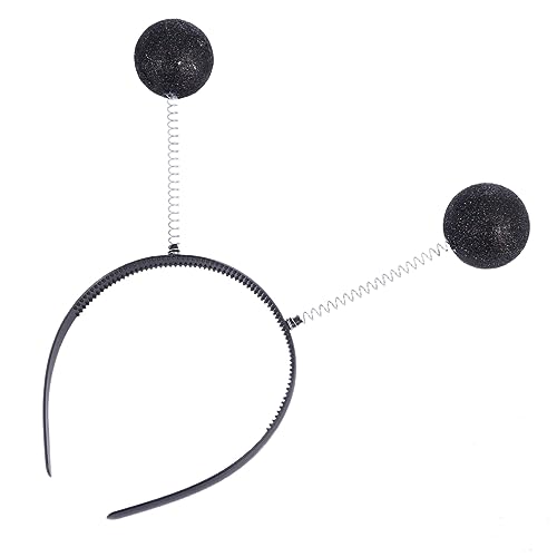 DIKACA 5 Stück Schwarze Haarreifen mit Dekorativen Schaumstoffbällen Leichter Bequemer Haarschmuck für Karneval Cosplay Kostüm und Partyaccessoire von DIKACA