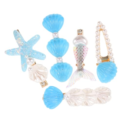 DIKACA 5 Stück Teiliges Meerjungfrau-haarspangen- Leichte Bequeme Muschel Stern-haarklammern für Frauen Sommerliche Strand-accessoires für Partys und Urlaub Vielseitig Einsetzbar von DIKACA