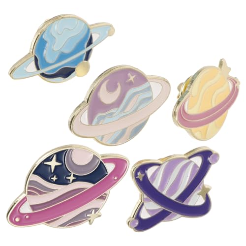 DIKACA 5 Stück Teiliges Planet emaille pin set aus Langlebiger Legierung Vielseitige Universe broschen für Damen Modische Schmuck anstecker für Kleidung Taschen Hüte und Rucksäcke von DIKACA