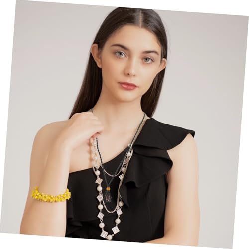 DIKACA 5 Stück Teiliges Verstellbare Schwarze Halsketten aus Gewachstem Baumwollseil mit Handgewebtem Netzanhänger für Natursteinhalter Multifunktionale Schmuckhalterung für DIY armband von DIKACA