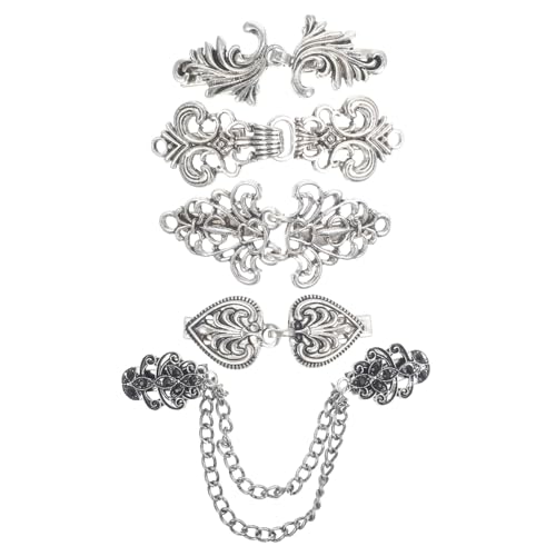 DIKACA 5 Stück Teiliges Vintage Strickjacken Clips Pullover Verschlüsse Vielseitige Kleidung Clips für Cardigans Kleider Schals Einfache Anbringung Retro Broschen von DIKACA