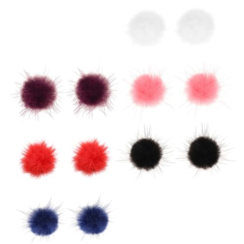 DIKACA 6 Paare Damen Ohrstecker mit Weichen Plüsch bommeln Herbst winter Ohrhänger Modische Langlebige Ohrschmuck Alltag Hochzeit Dating und Festliche Anlässe Zufällige Zufällige Farbe von DIKACA