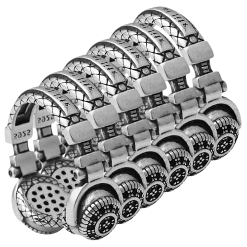 DIKACA 6 Stück Kopfhörer ringe Punk Style Modeschmuck Herren Damen Verstellbar Alloy Ring Schmuck Geschenk von DIKACA