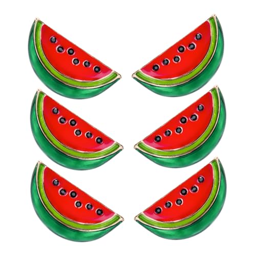 DIKACA 6 Stück Kreative Wassermelonenbroschen als Modische Cardigan Clips Leichte Cartoon broschennadeln für Pullover Kleider und Schals Sichere Langlebige Anstecknadeln für Damen und von DIKACA