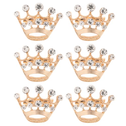 DIKACA 6 Stück Teiliges Damen Broschen Krone Anstecker Pin Metall Goldfarben Dekorativ für Kleidung Hüte Schals Modische Strapazierfähige Schmuckaccessoires zum Verzieren und Verschenken von DIKACA