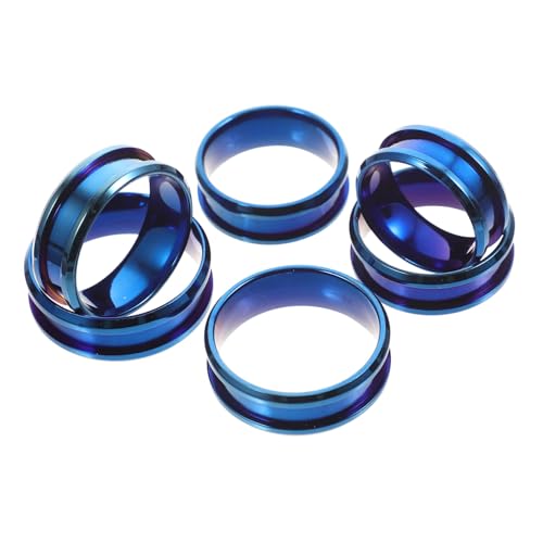 DIKACA 6 Stück Teiliges Edelstahl Grooved Design Rostfrei Langlebig DIY Schmuck Basteln Damen Herren Modisch Vielseitig Kombinierbar Geschenkidee Valentinstag von DIKACA