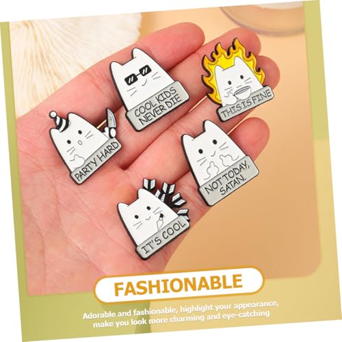 DIKACA 6 Stück Teiliges Kreative Katzenbroschen aus Hochwertiger Legierung Niedliche Emaille anstecknadeln für Rucksack Kleidung Hut Modisches Accessoire für Katzenliebhaber und von DIKACA