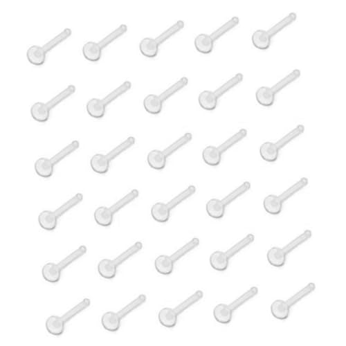 DIKACA 60 Stück Medizinische Unsichtbare Nasenringe S Gebogen und Gerade Transparente Nasenpiercings für Damen und Herren von DIKACA