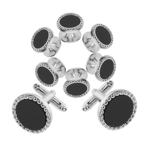 DIKACA 8 Stück Manschettenschmuckzubehör Formelle Anzugdekorationen Und Für Partys Kostüm Smoking Glieder Acryl Accessoires Runde Manschettenknöpfe Für Herren Hochzeit Business von DIKACA