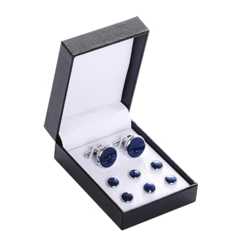 DIKACA 8 Stück Teiliges Manschettenknopf-set für Herren Rundes Design Langlebige Tuxedo Cufflinks Kratzfestes Material Stilvolles Accessoire für Französische Hemden Geeignet für von DIKACA