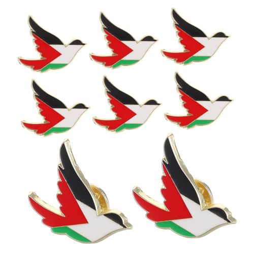 DIKACA 8 Stück Teiliges Palästina Anstecker aus Hochwertigem Metall Detailreiche Palestine Flagge Brosche für Damen Langlebiges Glänzendes Revers Pin Zubehör für Kleidung Taschen und von DIKACA