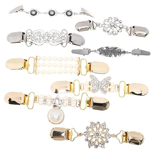 DIKACA 8 Stück Teiliges Vintage Strickjacken Clips Set Modische Retro Cardigan Clips für Damen Vielseitige Schal und Pullover Befestigung Praktische Kleidung Accessoires für Stilvolle von DIKACA