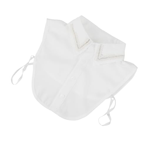 DIKACA Abnehmbarer Damen Krageneinsatz mit Perlenstickerei Modischer Fake Collar für Blusen Elegante Schmuckverzierung Vielseitig Kombinierbar für Business und Freizeit Stilvolles von DIKACA