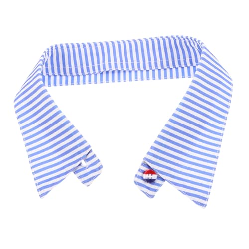 DIKACA Abnehmbarer Fake-kragen für Damen Gestreifter Blusen-einsatz Weicher Polyester Vielseitig Kombinierbar für Business und Freizeit Klassischer Blauer Streifen Dekoration für Pullover von DIKACA
