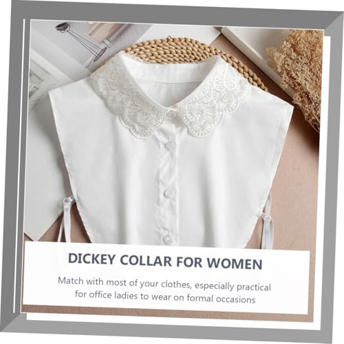 DIKACA Abnehmbarer Falscher Blusenkragen mit Gesticktem Organzastoff Leichtes Atmungsaktives Design für Damen Vielseitiger Einsatz zu Pullovern Kleidern Hemden und Blusen Angenehm für von DIKACA