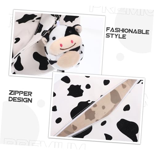 DIKACA Adorable Cow Print Bucket Bag Damen Umhängetasche Einzelschulter Einzigartige Struktur Große Öffnung Alltag Urlaub Shopping Geschenk von DIKACA