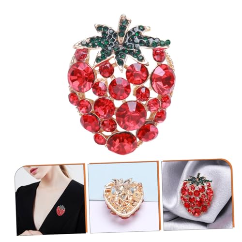 DIKACA Alloy Erdbeer brosche Damen Anstecknadel Kleidung Schmucknadel Strickjacke Modisch Langlebig Kreative Frucht brosche für Rucksack und Kleidung von DIKACA