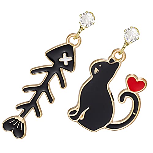 DIKACA Asymmetrische Katzen Ohrringe Damen Modisch Leger Legierung Hautfreundlich Geschenkidee DIKACA Asymmetrische Katzen Ohrringe Damen Modisch Leger Legierung Hautfreundlich Geschenkidee von DIKACA