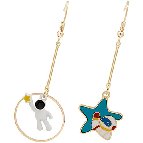 DIKACA Asymmetrische Stern Astronaut Hängeohrringe Damen Modische Leichte Ohrhänger Kreatives Weltraum design für Alltag und Geschenk DIKACA Asymmetrische Stern Astronaut Hängeohrringe Damen Modische Leichte Ohrhänger Kreatives Weltraum design für Alltag und Geschenk von DIKACA