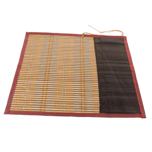 DIKACA Bambus Pinselrolle Stifteetui mit Großer Kapazität DIY Rollmäppchen für Pinsel und Zeichenstifte Robustes Aufbewahrungsrolle für Kalligrafie und Malerei Praktisches Federmäppchen von DIKACA