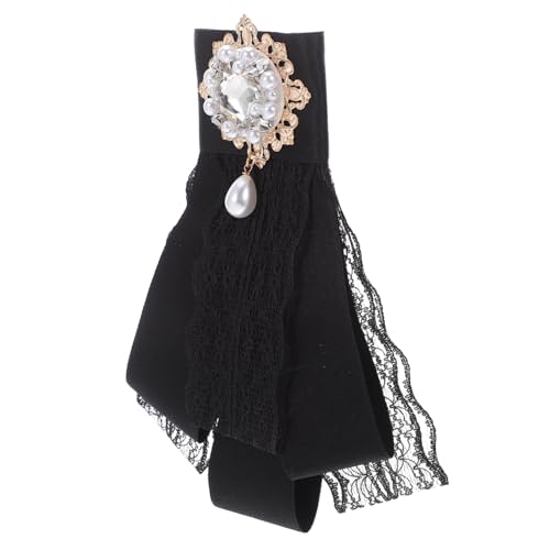 DIKACA Barockstil Brosche Vintage Schleife mit Strass und Perlen Vorgebundene Spitzen-schleifen-brosche für Damen Vielseitig als Anstecknadel Taschen Haar-accessoire Stilvolle von DIKACA