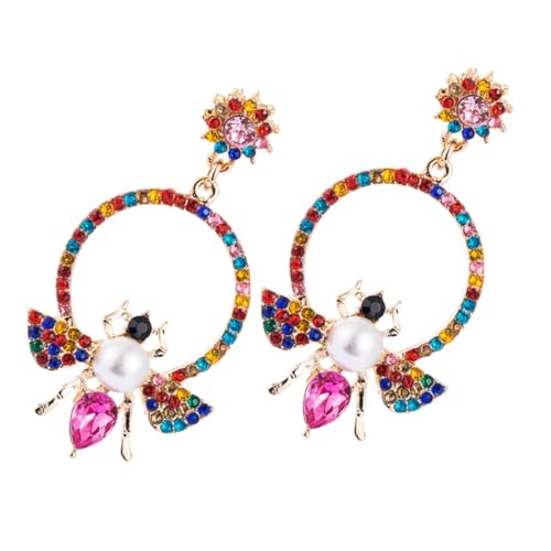 DIKACA Bienen Ohrringe mit Perlen und Funkelnden Strasssteinen Geometrische Kreisform Modische Statement Ohrhänger für Damen und Mädchen Eleganter Schmuck für Alltag und Festliche DIKACA Bienen Ohrringe mit Perlen und Funkelnden Strasssteinen Geometrische Kreisform Modische Statement Ohrhänger für Damen und Mädchen Eleganter Schmuck für Alltag und Festliche von DIKACA