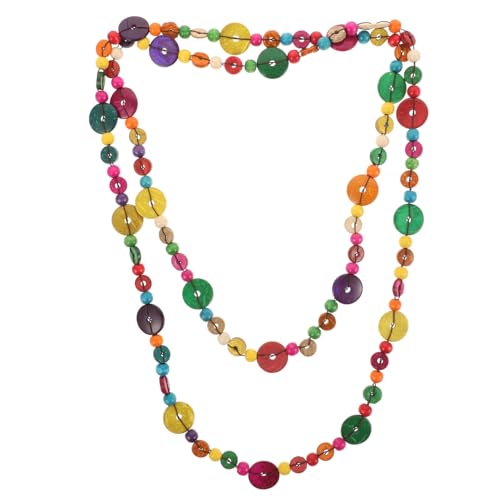 DIKACA Bohemia Mehrschichtige Kokosnussschalen Halskette Handgefertigt Bunte Vintage Damen Schmuck Modische Leichte Kette für Alltag Party Strand Geeignet von DIKACA