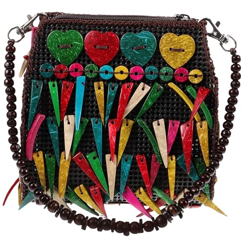 DIKACA Boho Fransen Umhängetasche Damen Quasten Schultertasche Vintage Stil Mittelgroße Crossbody Tasche mit Einzigartigem Design für Alltag und Freizeit Passend zu Verschiedenen Outfits von DIKACA
