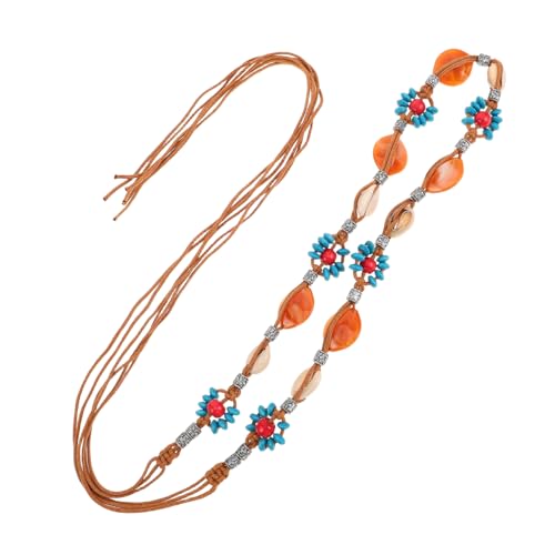 DIKACA Boho Geflochtener Taillengürtel Verstellbar Damen Hüftkette Modeaccessoire für Kleider Röcke Vintage Stil Ethno Look Bauchketten für Frauen und Mädchen von DIKACA