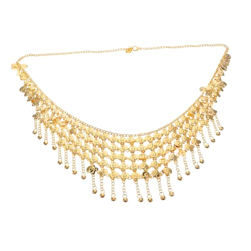 DIKACA Boho Taillenkette mit Fransen und Klingelanhängern Verstellbarer Metallgürtel für Damen Dekoratives Bauchtanz Zubehör Komfortabel Flexibel für Kostüme und Partys von DIKACA