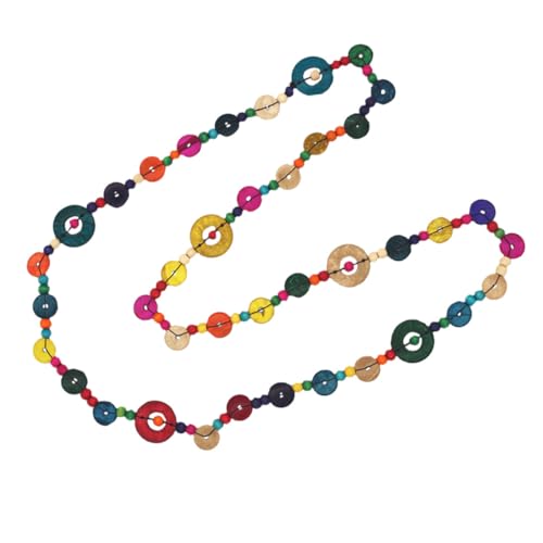 DIKACA Boho Vintage Holzperlen Halskette Damen Lang Bohemia Stil Handgefertigt Modischer Halsschmuck für Besondere Anlässe und Alltagsoutfits von DIKACA