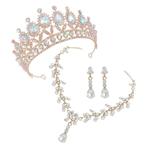 DIKACA Brautschmuck Goldfarbene Tiara Krone mit Ohrringen und Halskette Elegantes Hochzeitsschmuck für Braut und Festliche Anlässe Feine Verarbeitung und Strahlender Glanz DIKACA Brautschmuck Goldfarbene Tiara Krone mit Ohrringen und Halskette Elegantes Hochzeitsschmuck für Braut und Festliche Anlässe Feine Verarbeitung und Strahlender Glanz von DIKACA