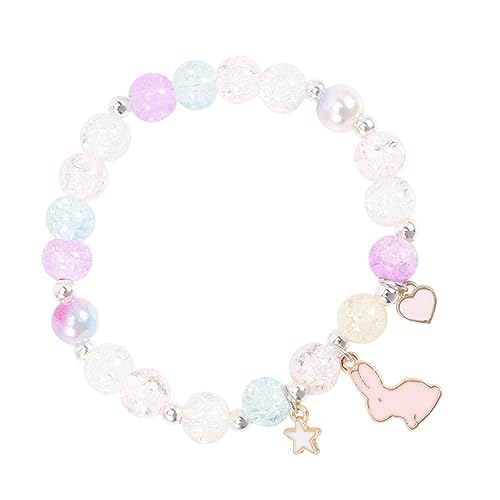 DIKACA Bunte Bunny Freundschaftsarmbänder für Mädchen Perlenarmband mit Kristallperlen Niedliches Cartoon design Langlebig Geschenk zu Geburtstag Weihnachten Ostern und Kinderfesten von DIKACA