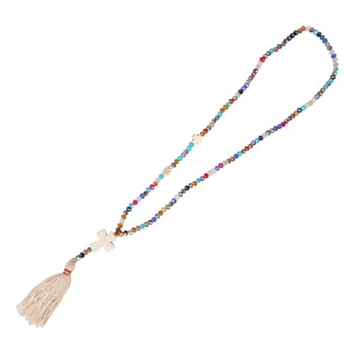 DIKACA Bunte Halskette mit Quasten Anhänger Sweater Pendant Halskette für Frauen Schmuck für Herbst Winter Stilvolle Neck Chain Geschenkidee von DIKACA
