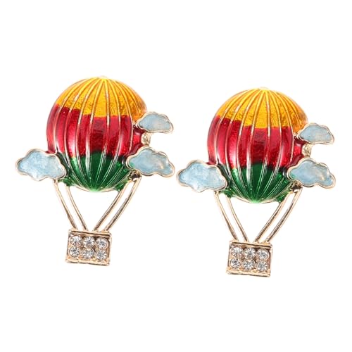 DIKACA Bunte Hot Air Balloon Ohrstecker mit Funkelnden Strasssteinen Verspieltes Cartoon design Modische Damen Ohrringe aus Zinklegierung Farbenfrohe Wolkenform Süße Schmuck deko für von DIKACA