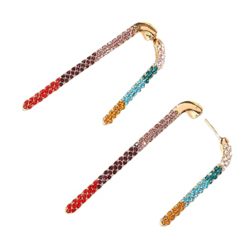 DIKACA Bunte Ohrstecker Damen Ohrschmuck Strasssteine Modisch Langlebig Charmanter Look Alltag Schmuck von DIKACA
