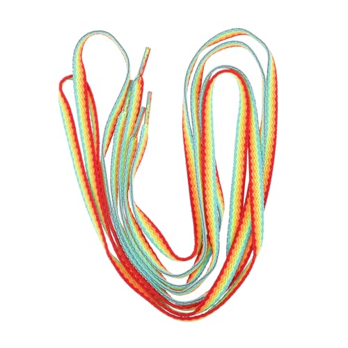 DIKACA Bunte Regenbogen Schnürsenkel für Sportschuhe Sneaker und Stiefel Strapazierfähige Polyester Schnürbänder Modische Farbige Schuhbänder für Damen und Herren Vielseitig und von DIKACA