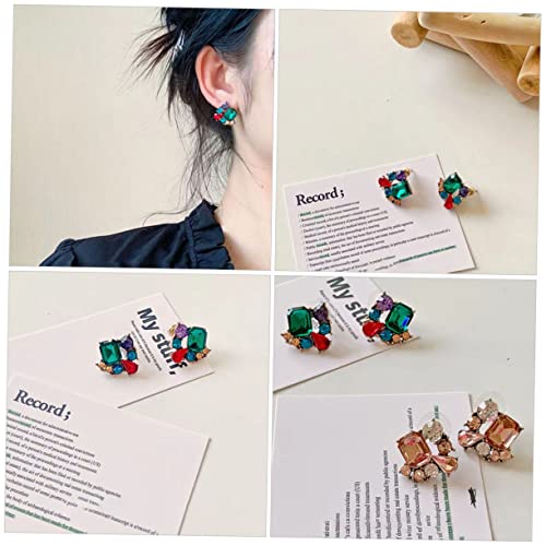 DIKACA Bunte Strass Ohrringe Damen Glitzernde Modeschmuck Ohrstecker Hochzeit Party Accessoire Funkelnde Ohrhänger für Frauen Elegantes Schmuckstück von DIKACA