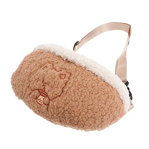 DIKACA Cartoon Stickerei Plüsch Bauchtasche Damen Leicht Strapazierfähig Modisch Kleine Hüfttasche Für Handy Geldbörse Schlüssel Alltag Shopping Reise von DIKACA